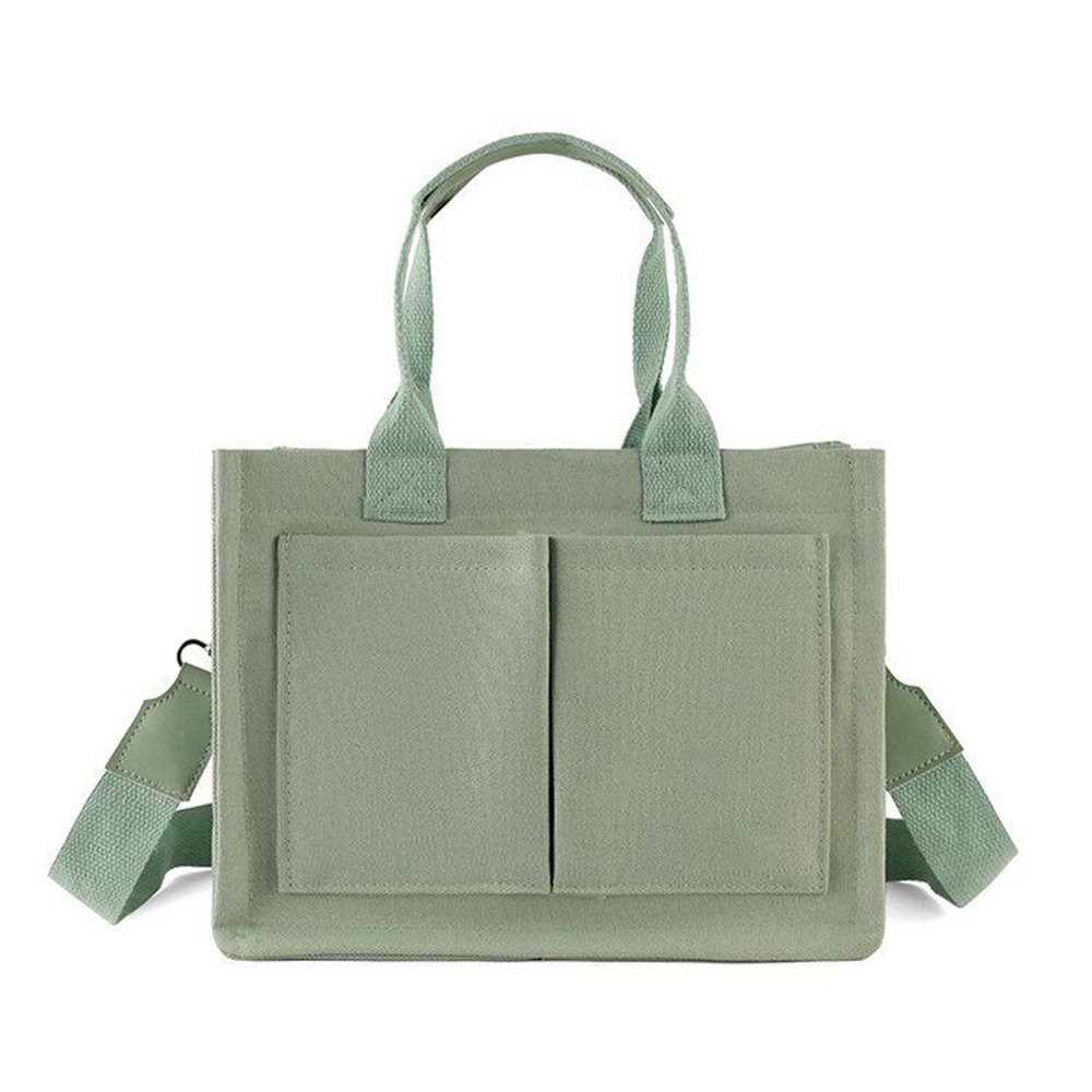 Canvas tote with two front pockets and detachable shoulder strap YT-11008 - main view