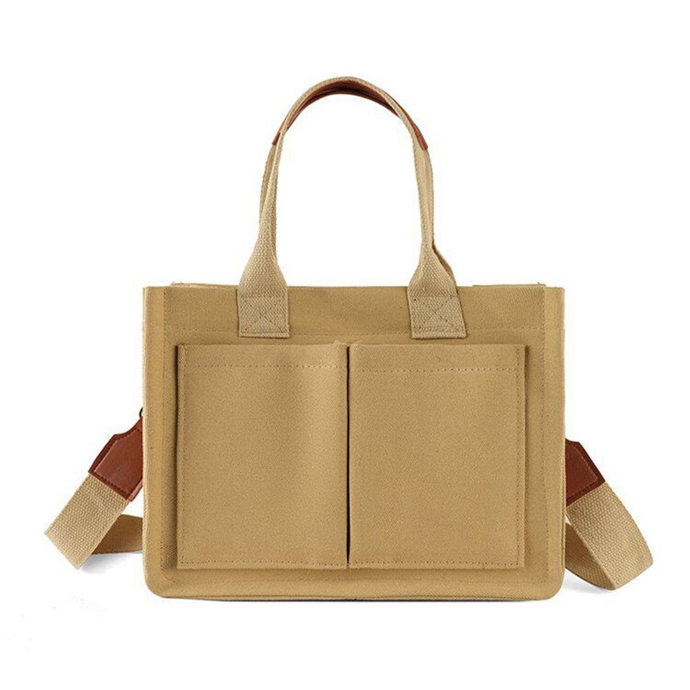 Canvas tote with two front pockets and detachable shoulder strap YT-11008 - view 2