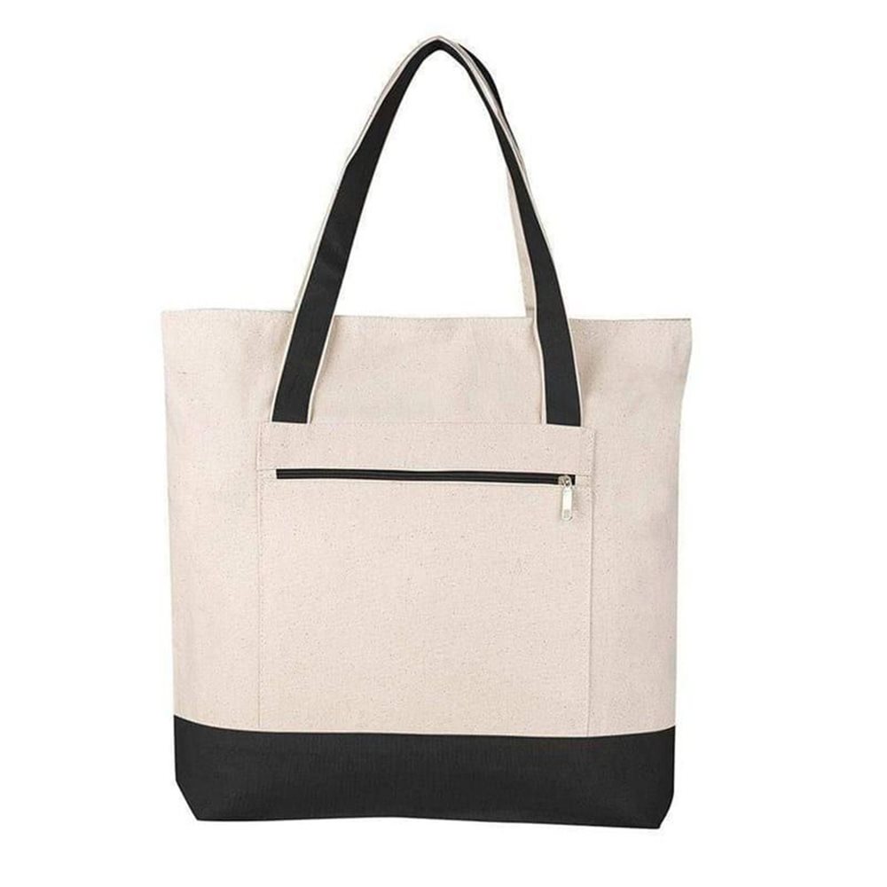 Two-tone canvas zip tote bag YT-11010 - main view