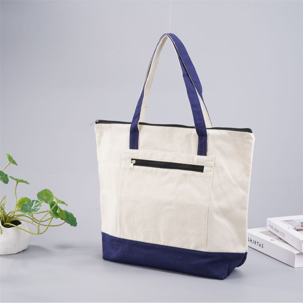 Two-tone canvas zip tote bag YT-11010 - view 2