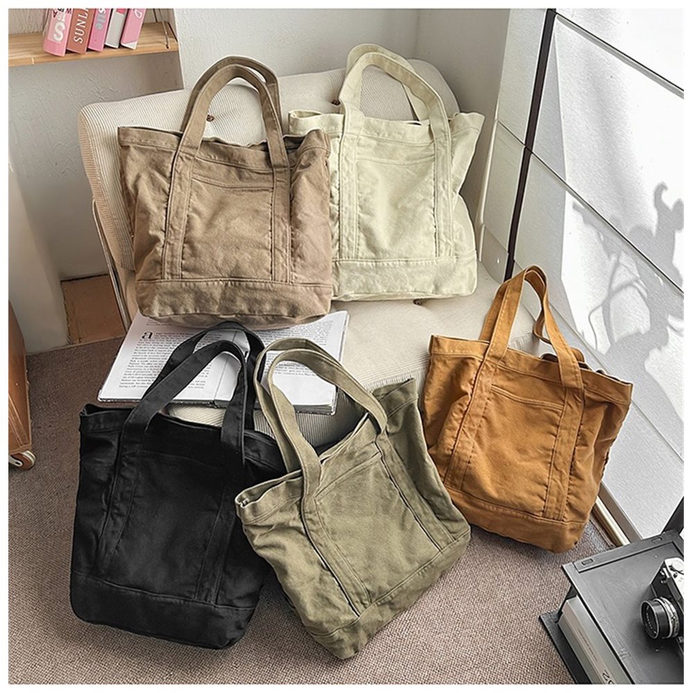 Washed canvas everyday tote bag YT-11011 - view 6