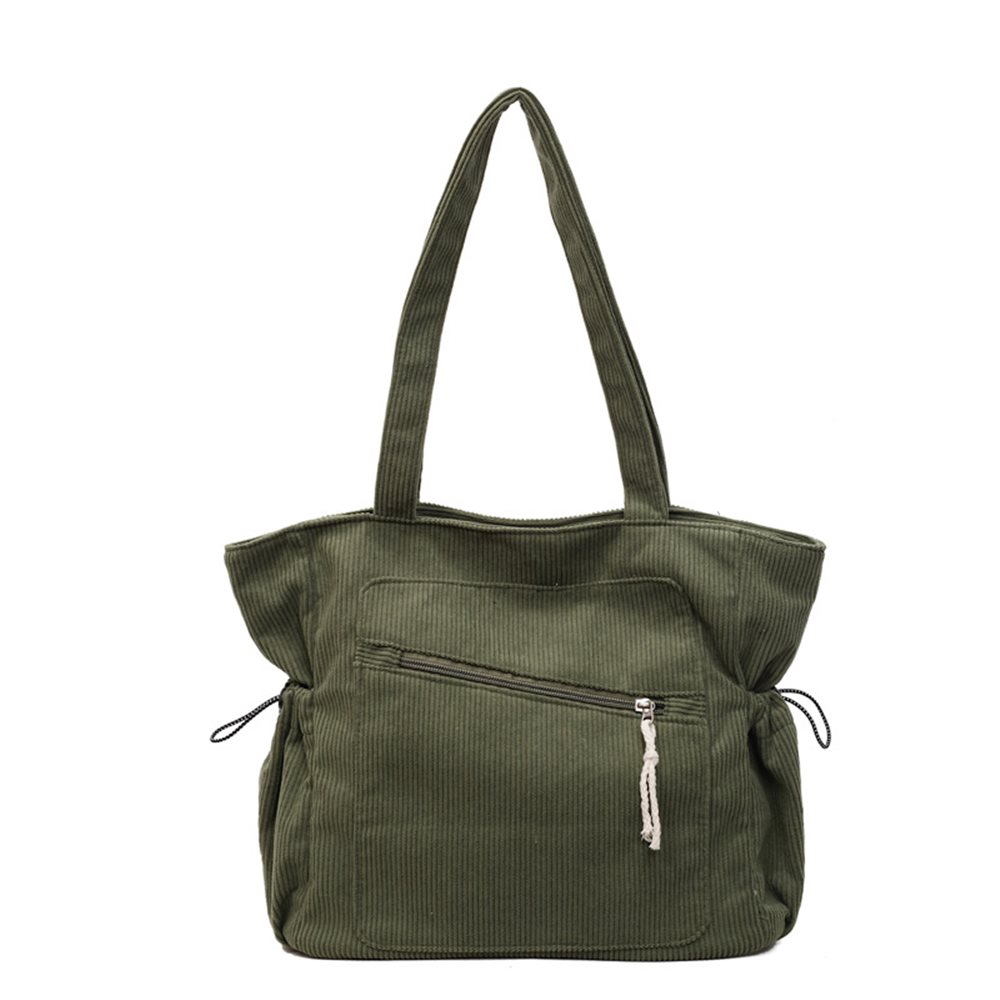 Corduroy tote bag with drawstring side pockets YT-11013 - main view