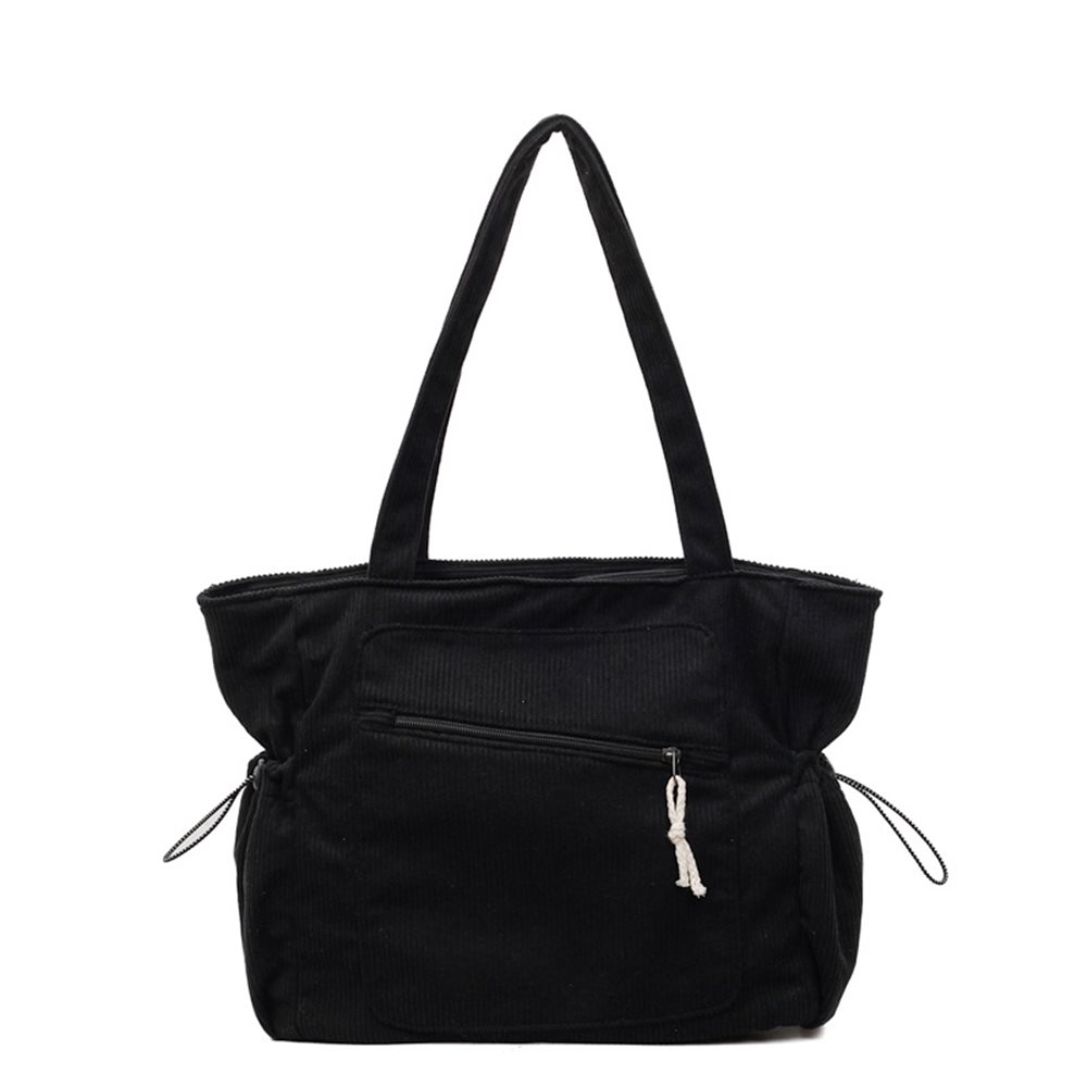 Corduroy tote bag with drawstring side pockets YT-11013 - view 2