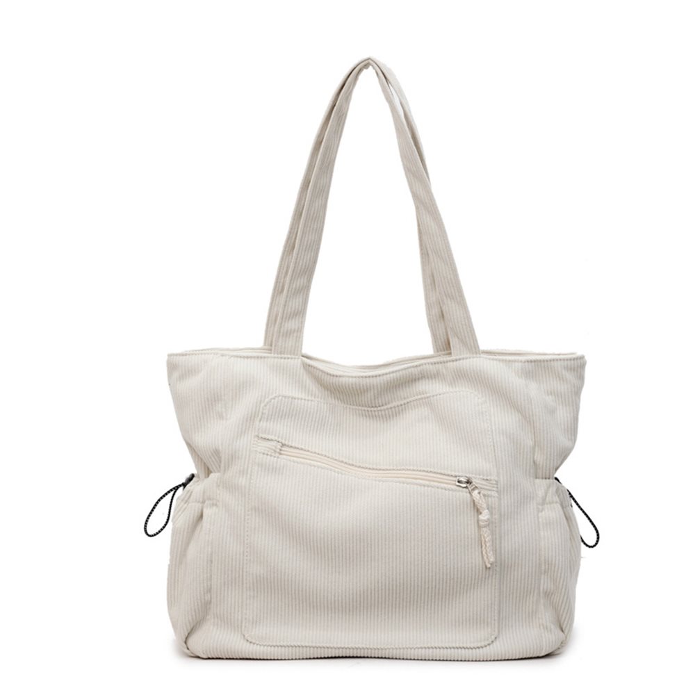 Corduroy tote bag with drawstring side pockets YT-11013 - view 3